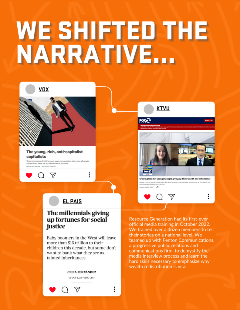 We shifted the narrative on an orange background.